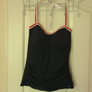 Nautica Halter  Tankini top only. Navy blue D cup